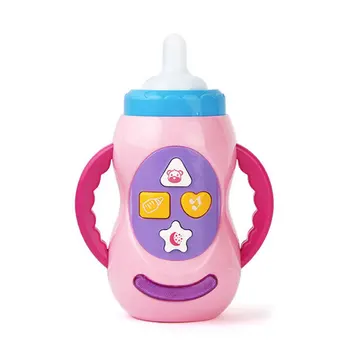 Для Маленьких детей Звуковая Музыка Световая Бутылочка для молока Обучающая Музыкальная Бутылочка для кормления Игрушки Случайные