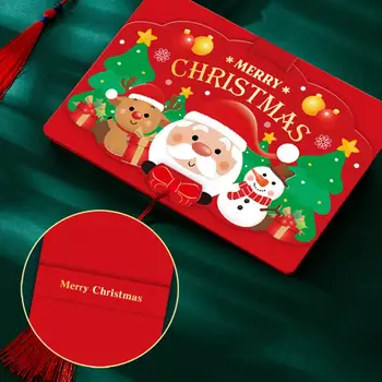 Рождественская открытка с золотым тиснением, Праздничные рождественские открытки, Креативный Санта-Клаус и Кисточки с золотым тиснением для детей '