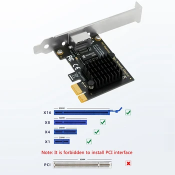 Сетевая карта PCI-E 2,5 G RTL8125BG PCI-E X1 до 2,5 Гбит/с, Гигабитная сетевая карта RJ45 Ethernet Черного цвета Для ПК Windows/Linux/Esxi/ROS