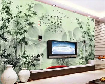 beibehang Пользовательские обои 3d фотообои тушь бамбук 3D круг гостиная спальня ТВ фон обои домашний декор 3D фреска