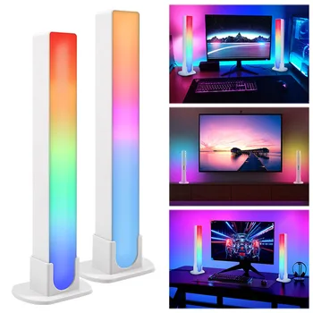 Умная RGB полоса света, Красочная музыкальная полоса синхронизации, Ламповые светильники, Декор комнаты, Светодиодная подсветка, Музыкальная атмосфера, Звукосниматель, Ритмический светильник