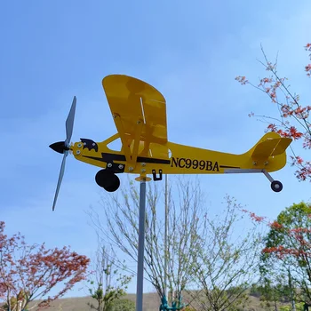 2023 Новая модель Садового Наружного украшения 3D Металлический самолет, ветрозащитный флюгер, украшения для двора и сада