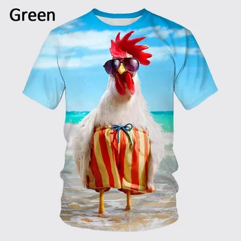2023 Мужские футболки, забавная одежда, летние топы с короткими рукавами, футболки с изображением цыпленка и животных, повседневная модная футболка оверсайз