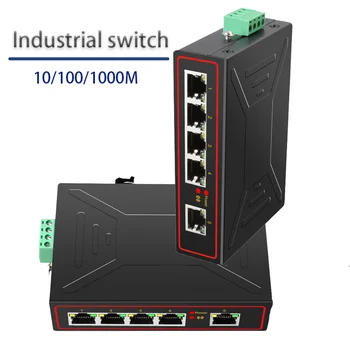 Быстрый Ethernet Подключи и играй 10/100/1000 Мбит/с Интернет-разветвитель RJ45 Концентратор Ethernet сетевой коммутатор 5-портовый Гигабитный промышленный коммутатор