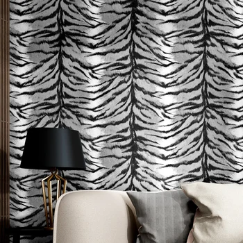 Обои с изображением Зебры гостиная спальня прикроватный диван современный простой ностальгический ТВ фон стены леопардовые обои