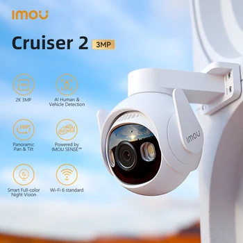 IMOU Cruiser 2 3MP Wi-Fi Наружная Камера Безопасности AI Smart Tracking Обнаружение автомобиля Человеком IP66 Ночного Видения Двухсторонний Разговор