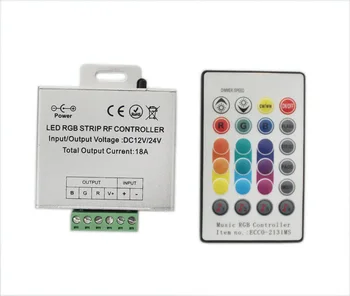 10 компл./лот DC12V 18A 216 Вт ИК светодиодный музыкальный контроллер 24 клавиши дистанционного Управления звуковым датчиком