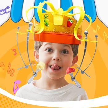 Семейная вечеринка, Детская Вращающаяся Корона, Шляпа для еды, Забавная Хитрая игра, игрушка, Создающая Счастливую атмосферу, Лучший подарок для детей на День рождения