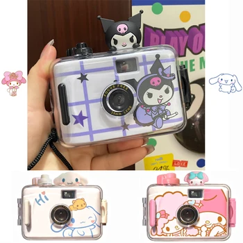 Пленочная камера Kawaii Sanrio 35 мм Цветная пленка Melody Cinnamoroll Kuromi Pochacco Мультяшные куклы, Камера для Наведения и съемки, Подарки На День Рождения