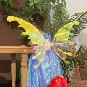 Автоматические Качели, Сверкающие Крылья Сказочной принцессы-бабочки, Реквизит для выступления девочек на вечеринке по случаю Дня рождения ребенка, Креативный дизайн и декор