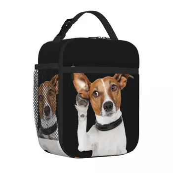 Собака Джек-Рассел-терьер Забавная Изолированная сумка для ланча, термосумка, Ланч-боксы, кулер, Ланч-бокс, сумка-тоут для женщин, детей, путешествий