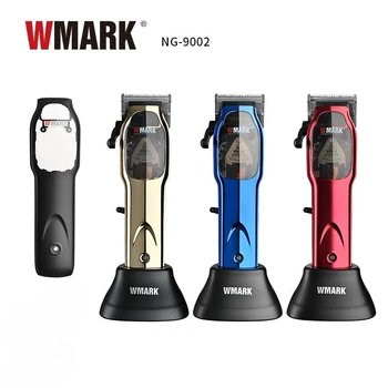 Новая Высокоскоростная мужская машинка для стрижки волос WMARK NG-9002, Магнитная машинка с микрочипом и подставкой для зарядки