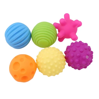 Набор с несколькими шариками, развивающие тактильные ощущения ребенка, детские игрушки с ручным мячом, детский тренировочный мяч, Массажный мягкий мяч