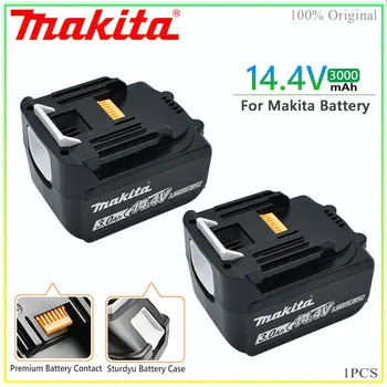 100% Оригинальный Makita 3000 мАч 14,4 В Литий-ионный аккумулятор Для Электроинструментов 14 В 3.0Ah Аккумуляторы BL1460 BL1430 1415 194066-1