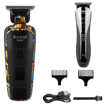 Kemei Barbershop Беспроводная Профессиональная Машинка для Стрижки Волос для Мужчин, Перезаряжаемый Триммер Для Волос в Бороде, Литий-Ионная Машинка Для Стрижки волос