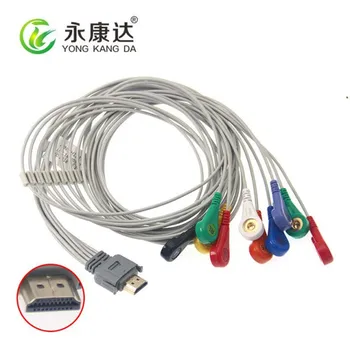 Совместимость с Biox 19Pin цельный кабель для ЭКГ-холтера с 10 выводами AHA