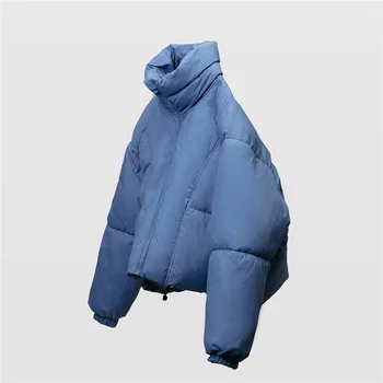 Стеганые куртки для женщин 2022, зимние модные пальто с пузырями для женщин, стеганая куртка, женские свободные синие парки, дизайнерская одежда