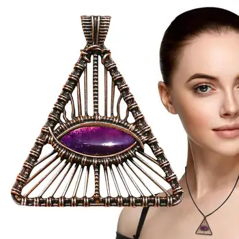 Треугольное ожерелье с подвеской Для женщин, подвески, ожерелье на Удачу, Винтажные ювелирные изделия, Защита, хрустальный кулон, подарок