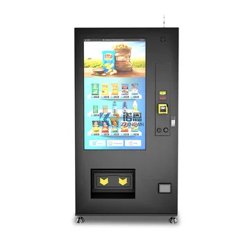 Автоматический автомат по продаже чая и кофе с большим сенсорным экраном, охлажденный торговый автомат по продаже кола-конфет, воды, продуктов питания и напитков