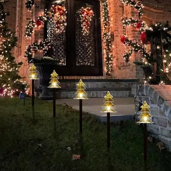 E2 5 шт. Рождественские фонари на солнечной батарее, водонепроницаемые ландшафтные рождественские огни, украшения для дорожек, светодиодные фонари для декора сада, газона