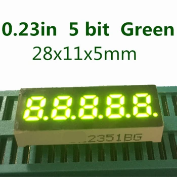 10шт 0,23-дюймовый 5-битный Зеленый цифровой ламповый светодиодный дисплей 7 Сегментный Общий анод 0,23 