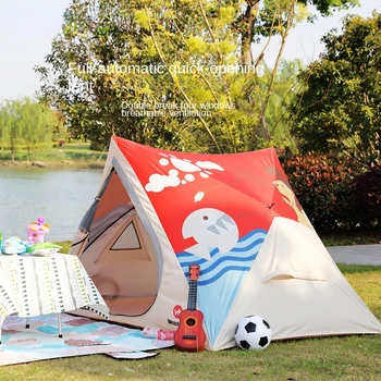 Палатка для кемпинга на открытом воздухе 3-4 Человека, Семейный парк, Детская защита от солнца, Автоматическая Всплывающая Портативная палатка, Всплывающая палатка