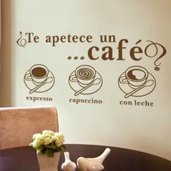 Виниловые наклейки на стены кафе на испанском языке, наклейки для столовой, украшения кухонной стены, окна sp12