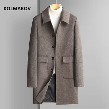 2023, новое поступление, зимнее модное теплое пальто, мужская утепленная ветровка, высококачественный тренч, мужские повседневные куртки, размер M-3XL