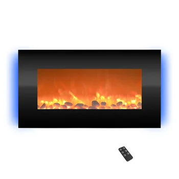 30,5-дюймовый Электрический камин с дистанционным управлением и регулируемым нагревом, черное пламя для гостиной
