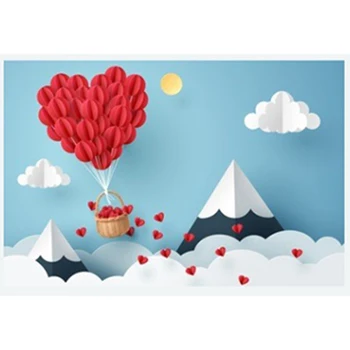 Флаг на День Святого Валентина 90x150 см, бумажный шар с изображением сердца, летящий и рассеивающий маленькое сердечко в небе