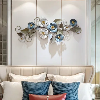 Креативный диван из кованого железа, фоновое украшение стен, Ретро Спальня, трехмерные цветы и железные настенные украшения