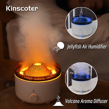 Домашний Ароматический диффузор Volcano Flame 560 мл с дымовым кольцом в виде Медузы, Увлажнитель воздуха с ароматным эфирным маслом Для прохладных подарков, украшений для дома