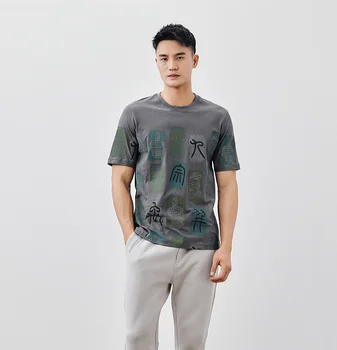DZ018Q, летняя новая футболка с принтом алфавита, мужская хлопковая футболка с коротким рукавом в европейском и американском стиле для отдыха.
