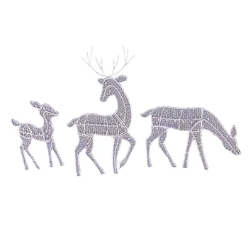 Ремесленный Рождественский Олень с семейством светлых оленей, набор из 3 предметов, Олени для декора двора, патио, газона, сада, вечеринки