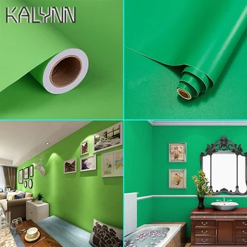 Матовые зеленые самоклеящиеся водонепроницаемые обои для кухонной столешницы, корпусной мебели, декоративной контактной бумаги, наклеек для спальни
