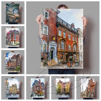 Украшение дома Города Великобритании Картина Настенное Искусство HD Печать Современное здание Плакат Холст Куадрос Модульная картина для подарка