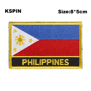 Нашивки с вышивкой флага Филиппин, наклеивающиеся утюгом на пилу, наклеивающиеся на патчи для шитья одежды для дома и сада