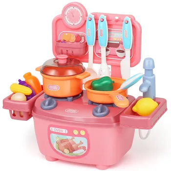 Детский игровой домик, имитирующий Кухню, Кухонные принадлежности для приготовления пищи, игрушки для развития IQ мальчиков и девочек