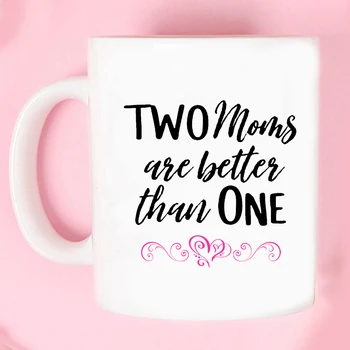 Две мамы лучше, чем одна кофейная кружка 350 мл белая керамическая чашка для чая с молоком на День рождения мамы Подарочные кружки на День матери