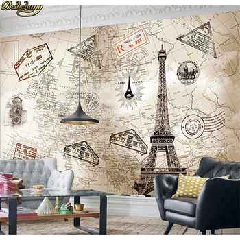 beibehang Европейская ретро карта мира персонализированные обои на заказ, фрески, обои для гостиной, ТВ-фон, 3D стерео