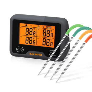 INKBIRD IBBQ-4BW Wi-Fi и Bluetooth Термометр для Гриля Перезаряжаемая Литиевая Батарея Магнитная Адсорбция с 4 Датчиками Сигнализации Температуры