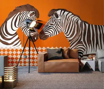 beibehang пользовательские обои papel de parede 3D оранжевая зебра настенные обои для украшения гостиной 3D фрески обои для домашнего декора