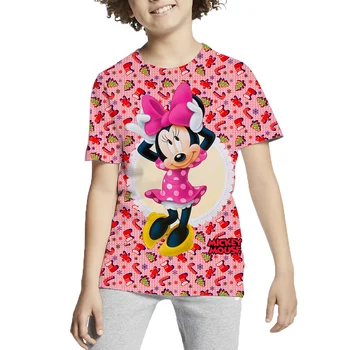 Детская футболка Disney, футболка с Минни и Микки Маусом, детские повседневные футболки с круглым вырезом и коротким рукавом для мальчиков, Рождество, Хэллоуин