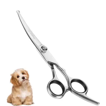 Ножницы для домашних животных, Изогнутые ножницы для ухода за домашними животными, профессиональные ножницы для парикмахера для домашних животных С безопасными круглыми наконечниками из нержавеющей стали