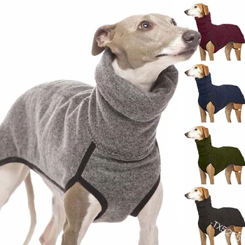 Одежда для домашних животных с высоким воротником для собак среднего размера, зимняя теплая Шуба для больших собак, Пуловеры с изображением Фараоновой гончей, немецкого дога, талисманы