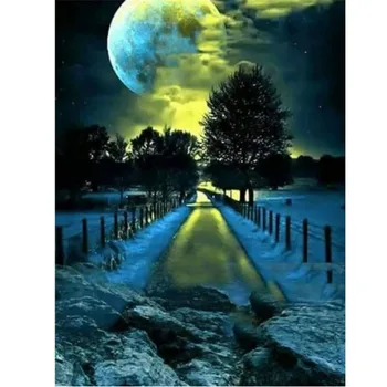 1154-201.74 картина с заполнением сцены лунной ночи подходит для взрослых, ручная роспись, костюм ручной работы