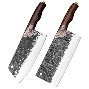 7-дюймовые ножи для разделки мяса из углеродистой стали Ручной Работы, Китайская деревянная ручка Dragon Riot, Разделочный нож для разделки костей